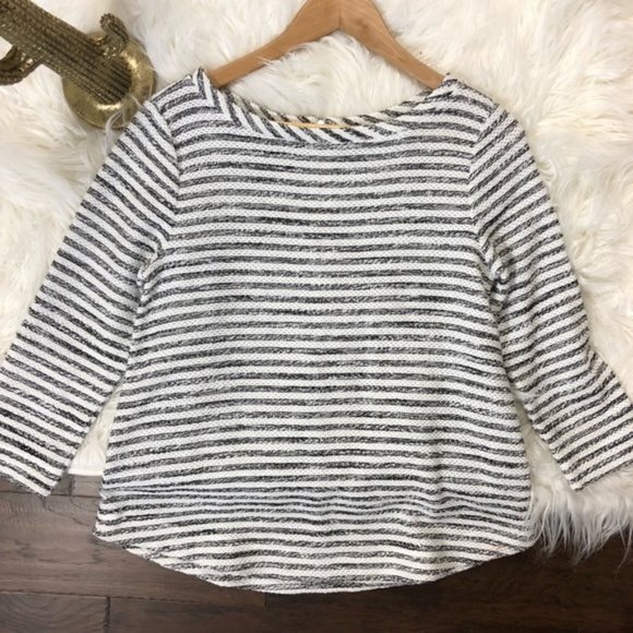 CLOSING SALE LOFT Lightweight Striped Sweater - Picture 1 of 8